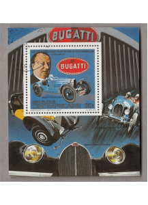 CENTRAFRICA foglietto timbrato Bugatti 